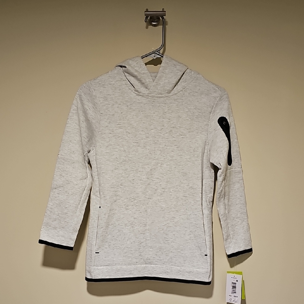 Kids Light Gray Hoodie with Black Details. Size M 8. Nwt.